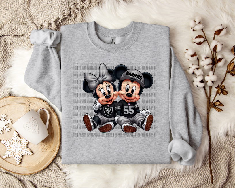 Raiders Mickey and Minnie Crewneck