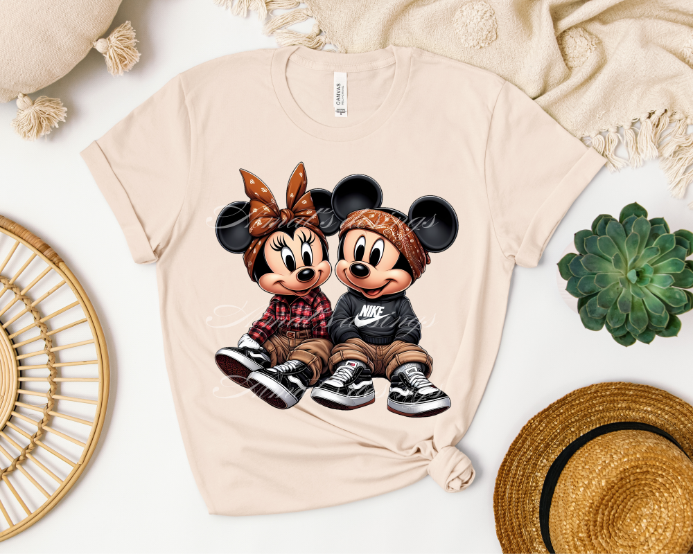 Chicano Mickey and Minnie T-Shirt