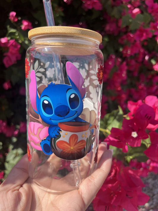 Stitch Concha glass can